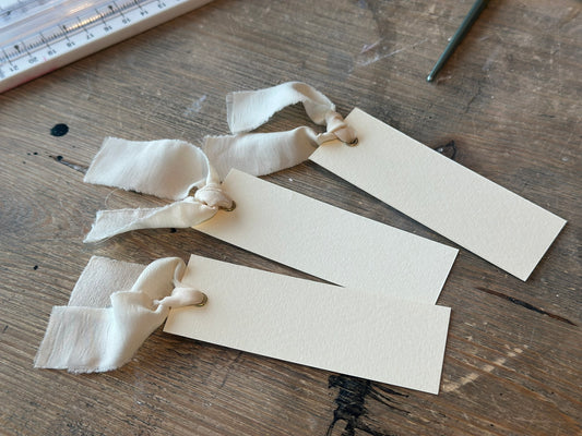 25 BLANK IVORY Chiffon Ribbon Place Card with Eyelet | DIY Wedding Dinner Party Place Card, Write Your Own Place Setting | Green Wedding Baby Shower