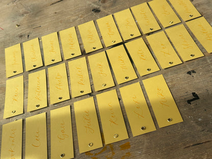 Lemon Calligraphy Place Cards with Eyelet | DIY Add Your Own Ribbon Place Card
