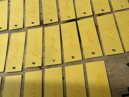 Lemon Calligraphy Place Cards with Eyelet | DIY Add Your Own Ribbon Place Card