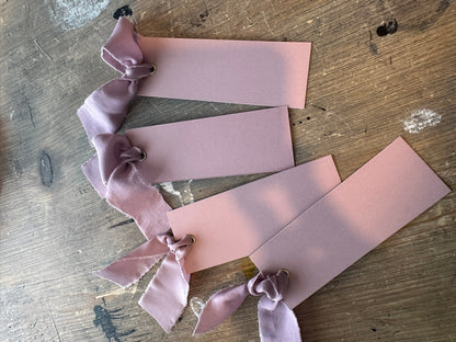 25 BLANK LIGHT LILAC Chiffon Ribbon Place Card with Eyelet | DIY Wedding Dinner Party Place Card, Write Your Own Place Setting | Green Wedding Baby Shower