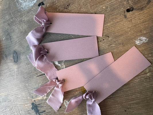 25 BLANK LIGHT LILAC Chiffon Ribbon Place Card with Eyelet | DIY Wedding Dinner Party Place Card, Write Your Own Place Setting | Green Wedding Baby Shower