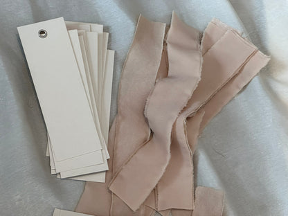 25 BLANK NUDE Chiffon Ribbon Place Card with Eyelet | DIY Wedding Dinner Party Place Card, Write Your Own Place Setting | Green Wedding Baby Shower (Copy)