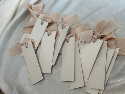 25 BLANK NUDE Chiffon Ribbon Place Card with Eyelet | DIY Wedding Dinner Party Place Card, Write Your Own Place Setting | Green Wedding Baby Shower (Copy)