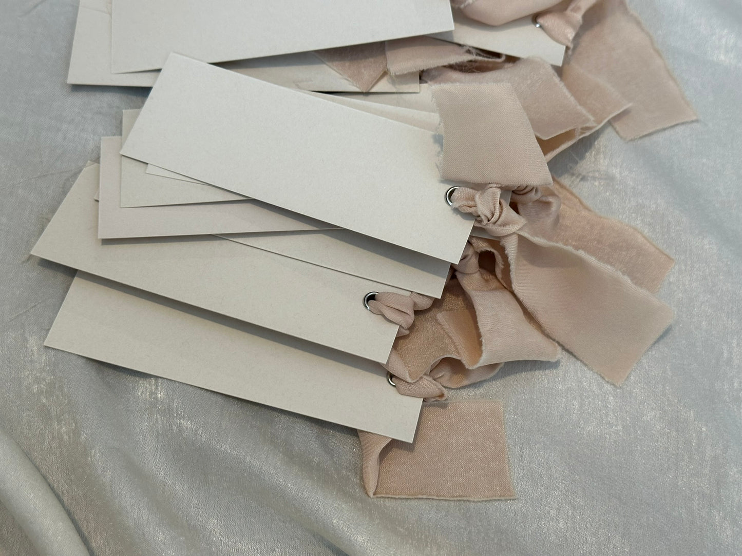 25 BLANK NUDE Chiffon Ribbon Place Card with Eyelet | DIY Wedding Dinner Party Place Card, Write Your Own Place Setting | Green Wedding Baby Shower (Copy)