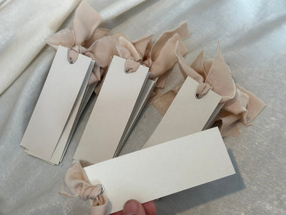 25 BLANK NUDE Chiffon Ribbon Place Card with Eyelet | DIY Wedding Dinner Party Place Card, Write Your Own Place Setting | Green Wedding Baby Shower (Copy)
