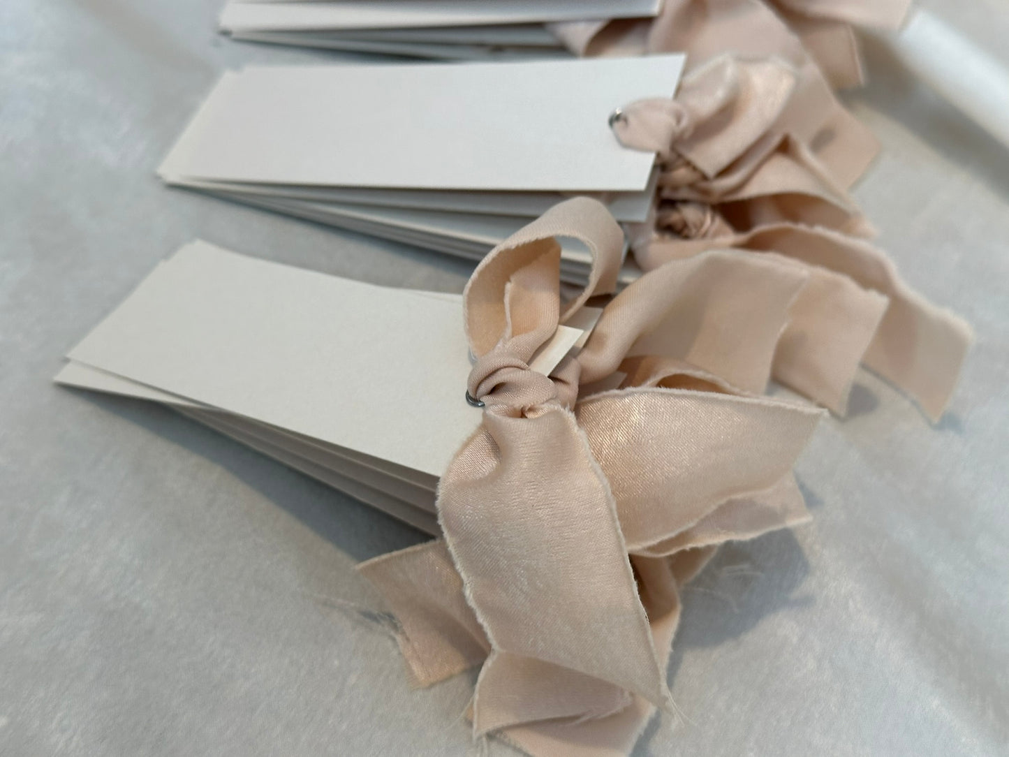 25 BLANK NUDE Chiffon Ribbon Place Card with Eyelet | DIY Wedding Dinner Party Place Card, Write Your Own Place Setting | Green Wedding Baby Shower (Copy)