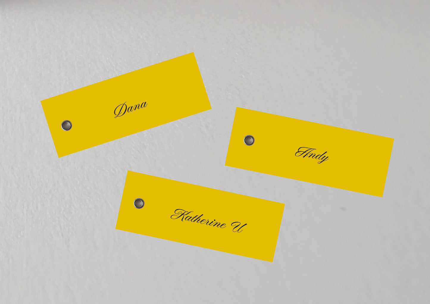 Printed Colourful Wedding Place Cards with Eyelet | Add Your Own Ribbon