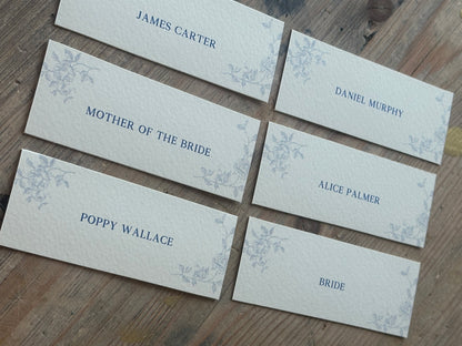Romantic Floral Printed Wedding Place Cards | Flat Personalised Place Cards