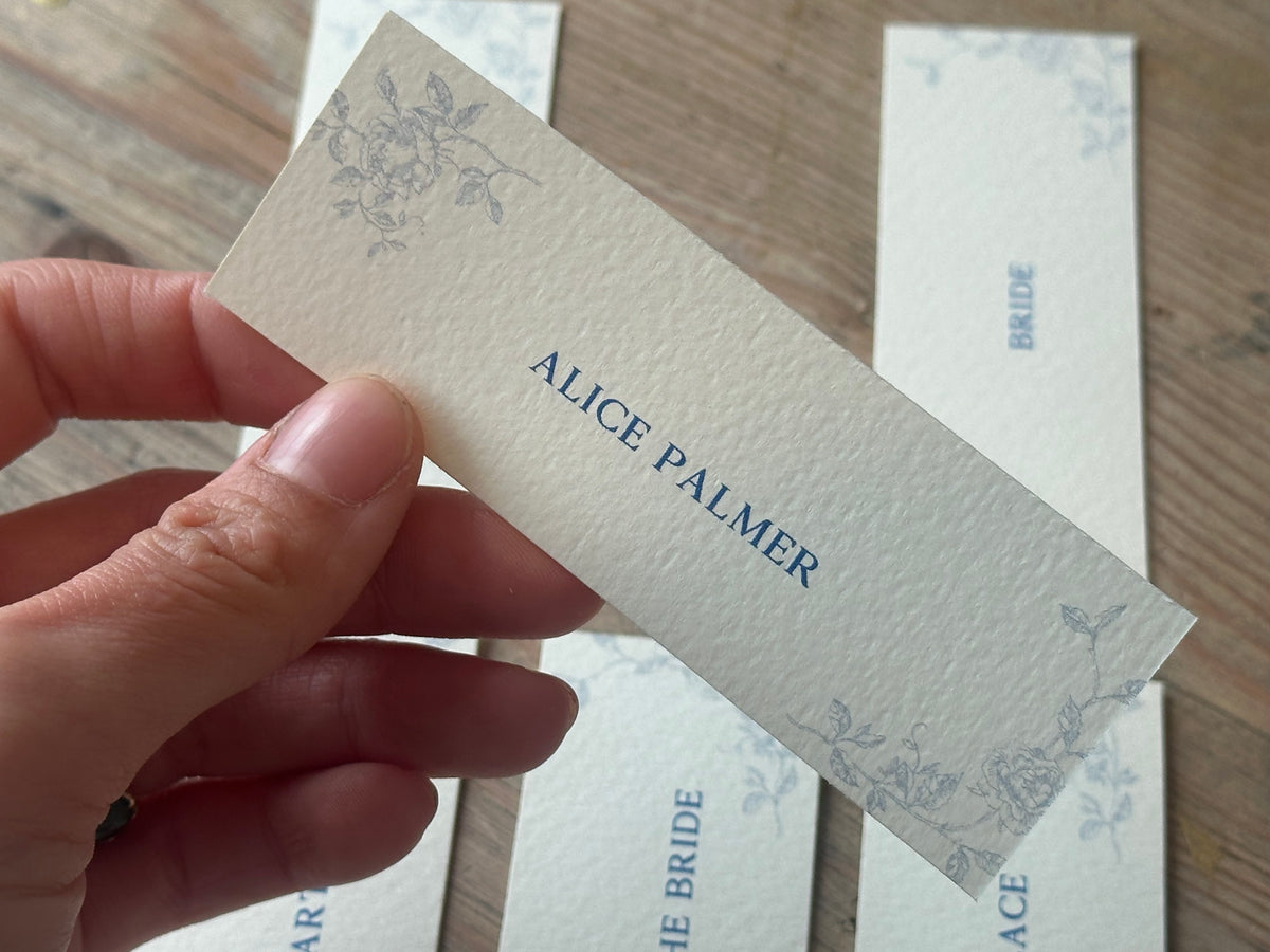 Romantic Floral Printed Wedding Place Cards | Flat Personalised Place Cards