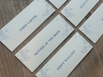 Romantic Floral Printed Wedding Place Cards | Flat Personalised Place Cards