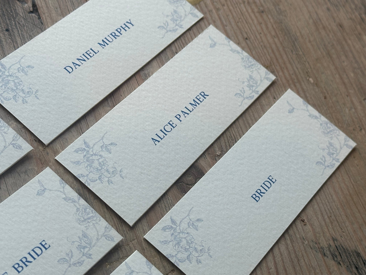 Romantic Floral Printed Wedding Place Cards | Flat Personalised Place Cards