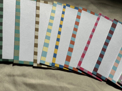 25 BLANK Colourful Contrast Stripe Place Card | DIY Wedding Dinner Party Place Card, Write Your Own Place Setting | DIY Fun Striped Rainbow Maximalist Wedding Place Name Card