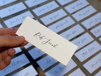 Printed Flat Wedding Place Cards | White Personalised Table Name Cards