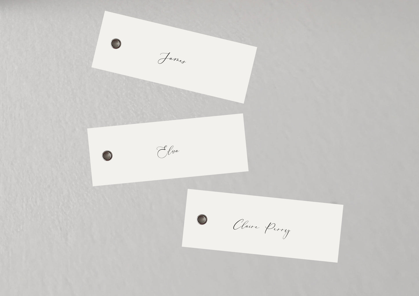 Printed Wedding Place Cards with Eyelet | Add Your Own Ribbon