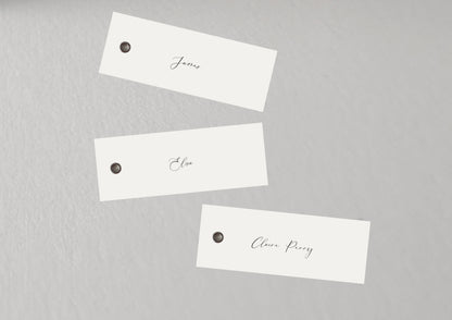 Printed Wedding Place Cards with Eyelet | Add Your Own Ribbon
