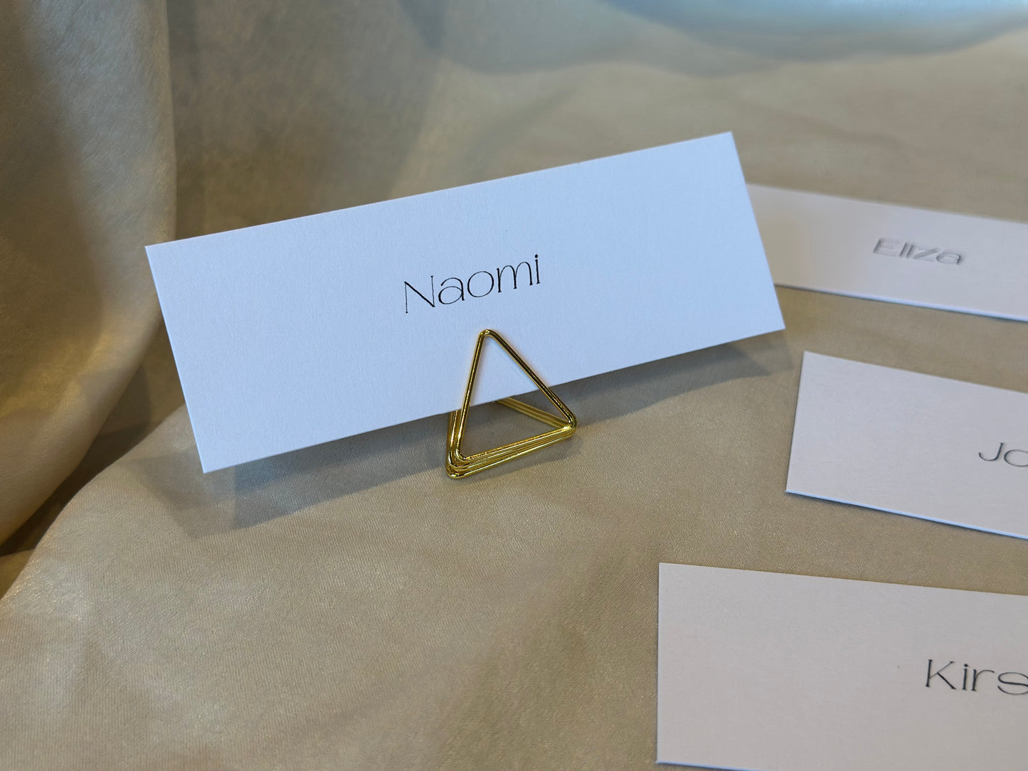 WHITE Minimal Printed Place Name Card | Sophisticated Wedding Printed Guest Names Place Name Card | Flat Place Card