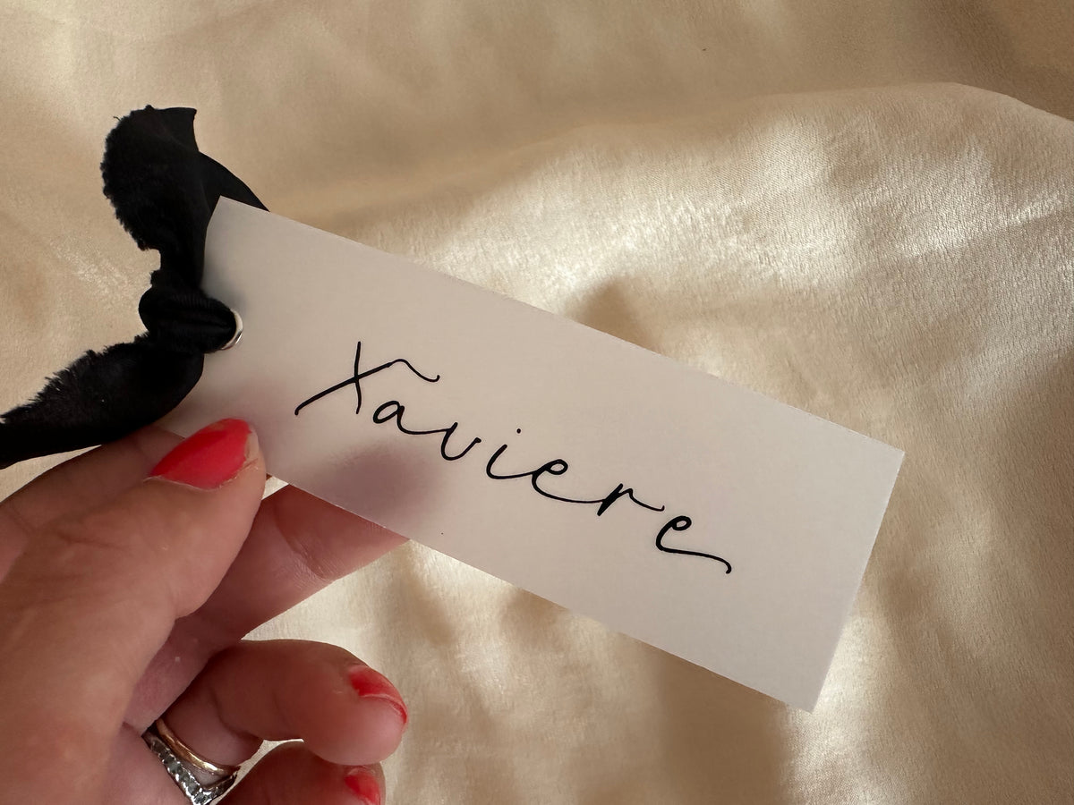Custom Ribbon Wedding Place Cards | Vellum Translucent Card with Your Choice of Ribbon