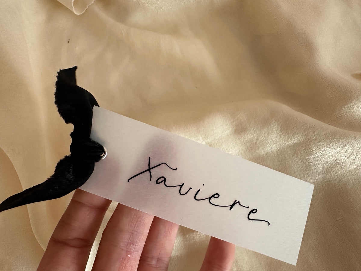 Custom Ribbon Wedding Place Cards | Vellum Translucent Card with Your Choice of Ribbon