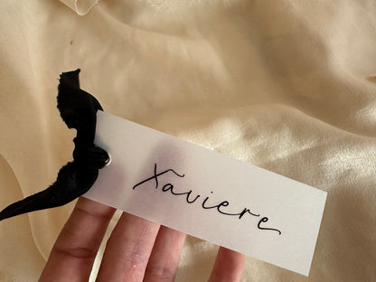 Custom Ribbon Wedding Place Cards | Vellum Translucent Card with Your Choice of Ribbon