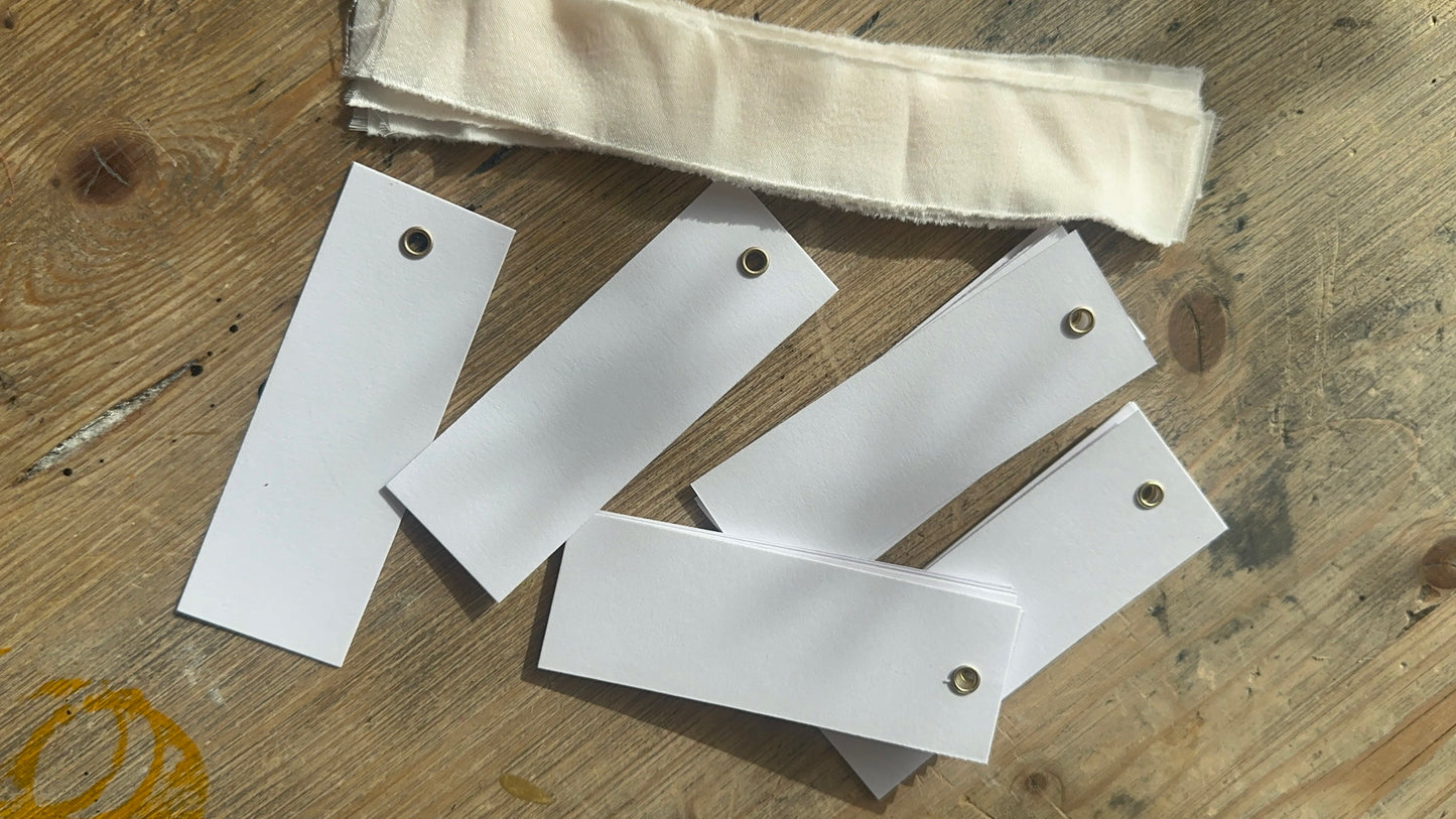 25 BLANK Custom Ribbon Place Card with Eyelet | DIY Wedding Dinner Party Place Card, Write Your Own Place Setting | Sage Green Navy Blush Blue Nude