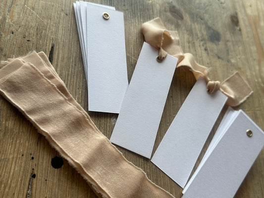 25 BLANK Nude Chiffon Ribbon Place Card with Eyelet | DIY Wedding Dinner Party Place Card, Write Your Own Place Setting