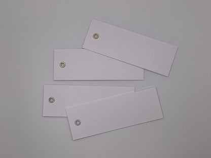25 BLANK WHITE Place Card with or without Eyelet | DIY Wedding Dinner Party Place Card, Write Your Own Place Setting | DIY Add Own Ribbon Calligraphy Wedding Place Name Card