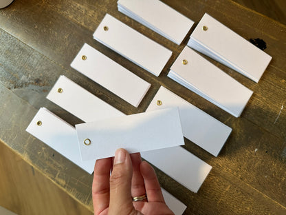 25 BLANK WHITE Place Card with or without Eyelet | DIY Wedding Dinner Party Place Card, Write Your Own Place Setting | DIY Add Own Ribbon Calligraphy Wedding Place Name Card