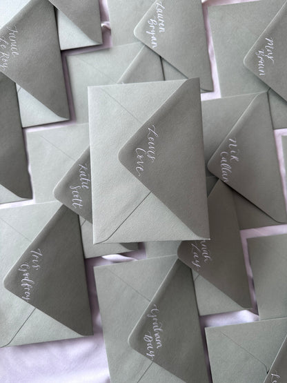 Calligraphy C6 Envelopes | Matte Coloured Envelope with Hand Written Calligraphy Name