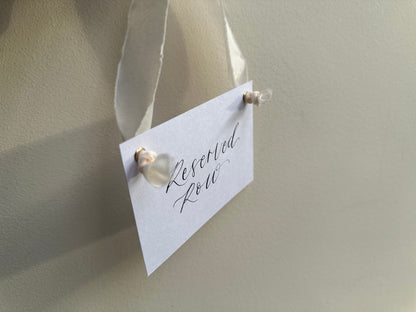White Card with Ribbon | Reserved Chair Sign