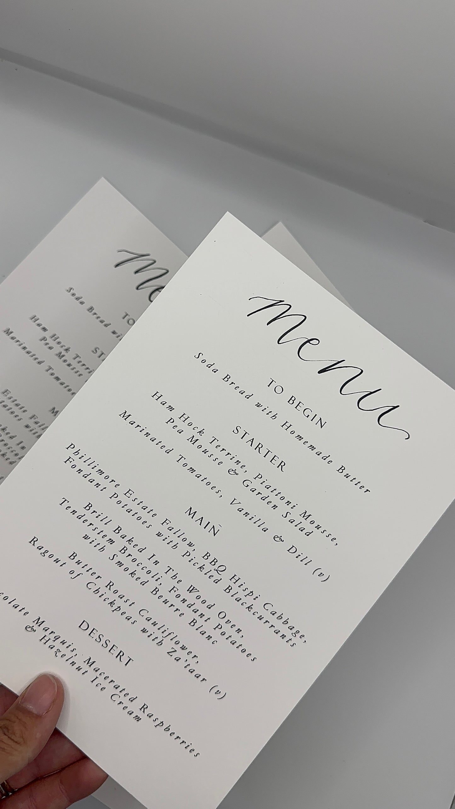 Calligraphy Title Menu Sign with | Printed Personalised Wedding Menu Sign
