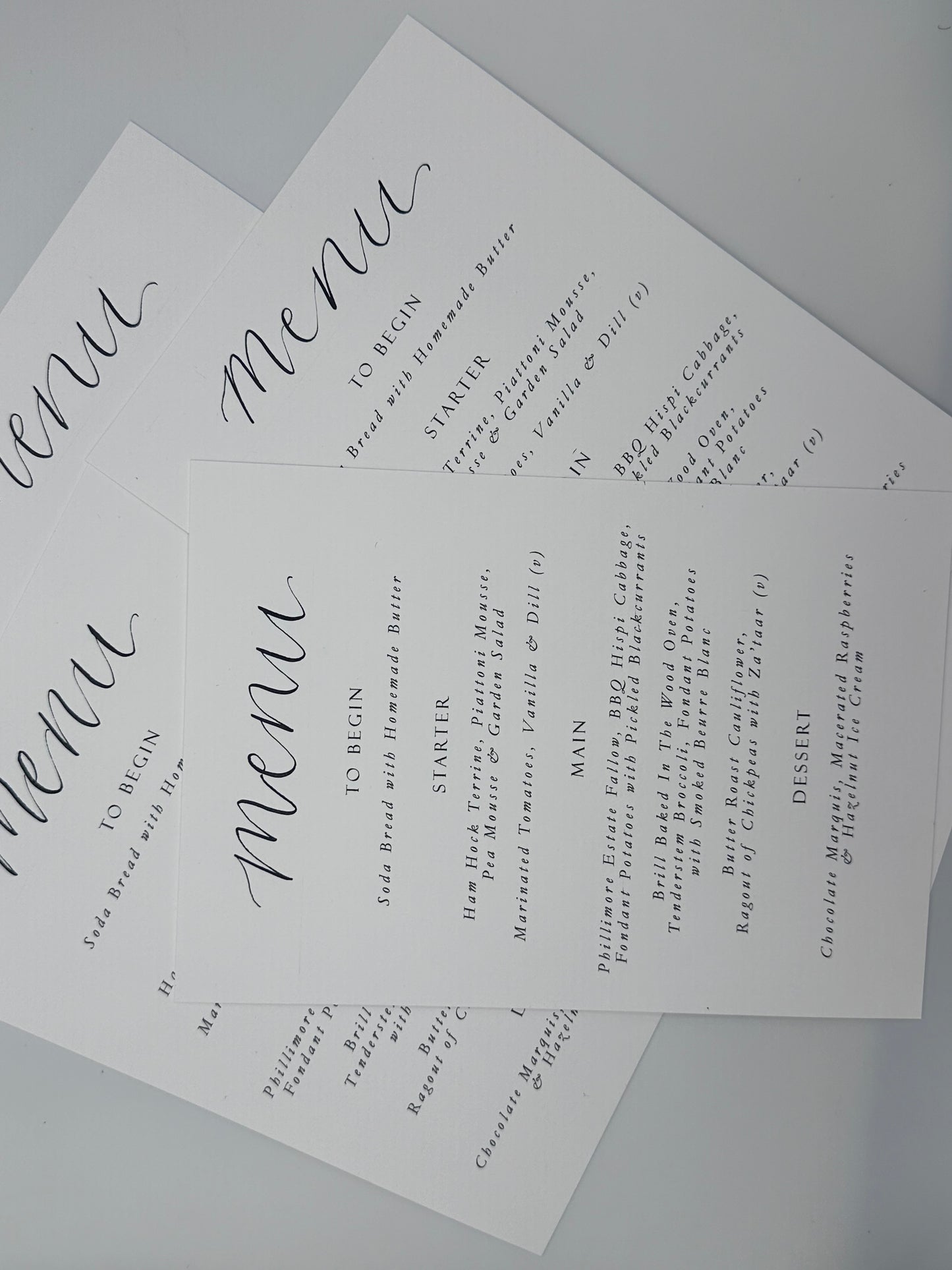 Calligraphy Title Menu Sign with | Printed Personalised Wedding Menu Sign