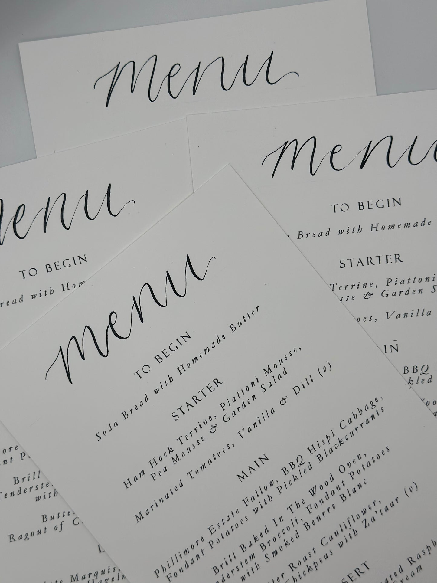 Calligraphy Title Menu Sign with | Printed Personalised Wedding Menu Sign