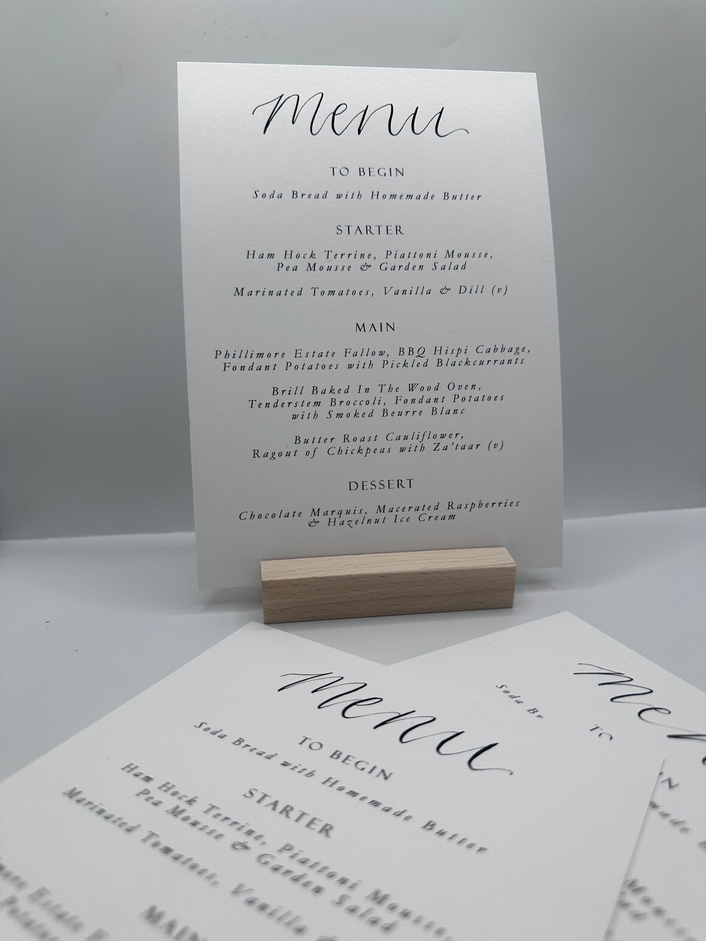 Calligraphy Title Menu Sign with | Printed Personalised Wedding Menu Sign