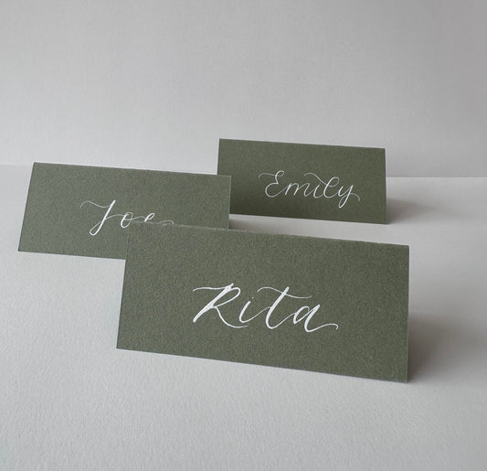 green colour place card, eco-friendly place cards, sustainable place card, green-themed seating cards, natural place card, green hue name tags, earthy place cards, environmentally friendly place cards, green shade escort cards, green-toned table cards