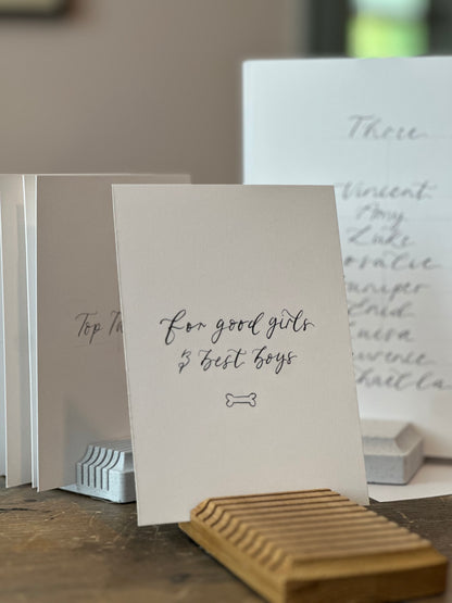 CUSTOM WHITE Calligraphy Wedding Sign | A5 A6 A7 Calligraphy Wedding Card Sign, Present Sign, Thank you sign