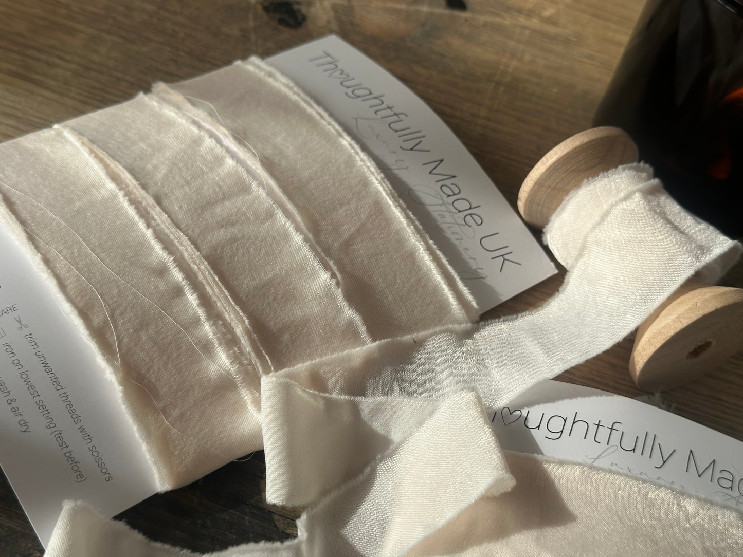 Champagne Chiffon Bouquet & Styling Ribbon | Frayed Edge Wedding Ribbon