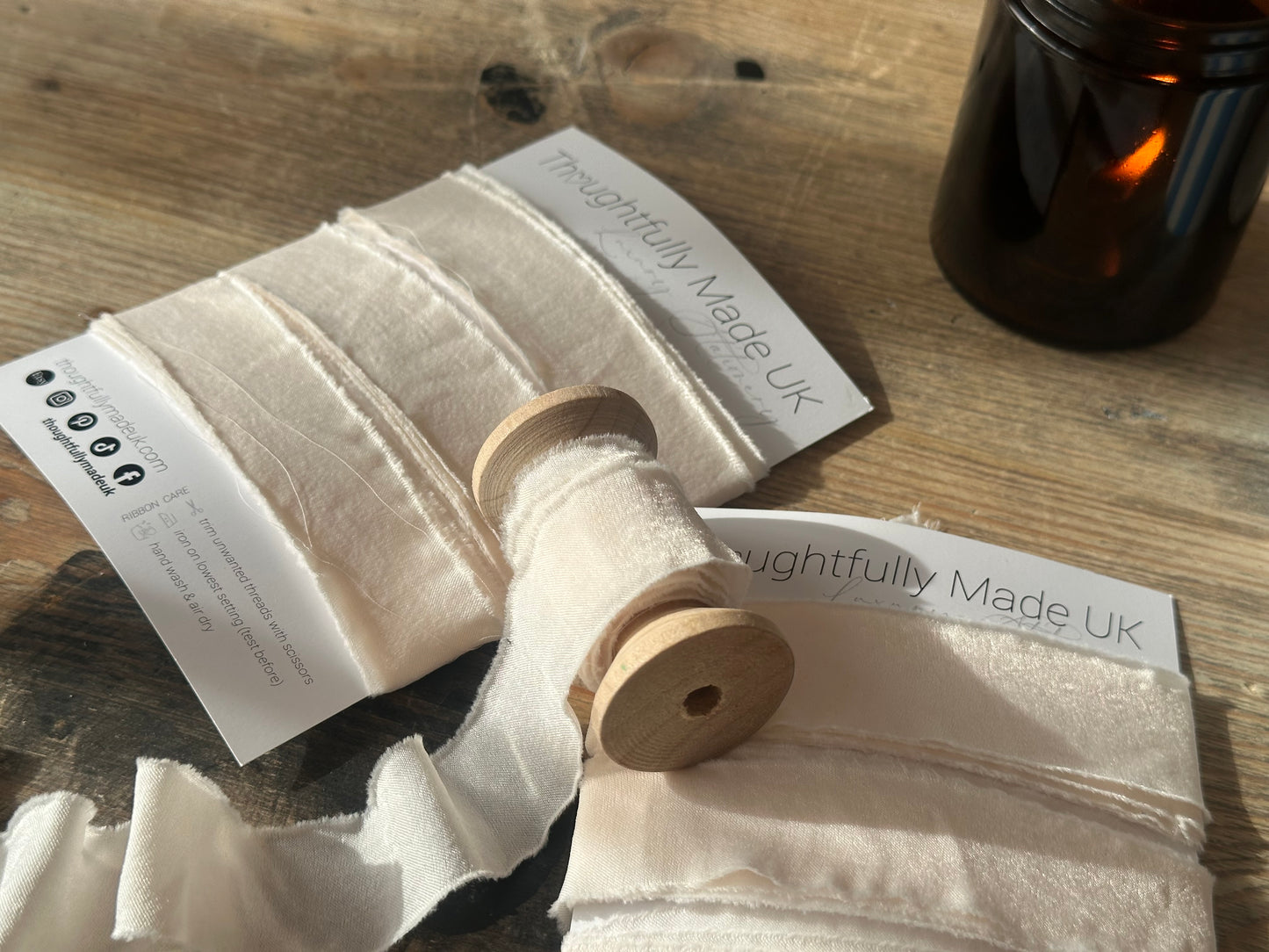 Champagne Chiffon Bouquet & Styling Ribbon | Frayed Edge Wedding Ribbon