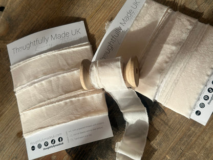 Champagne Chiffon Bouquet & Styling Ribbon | Frayed Edge Wedding Ribbon