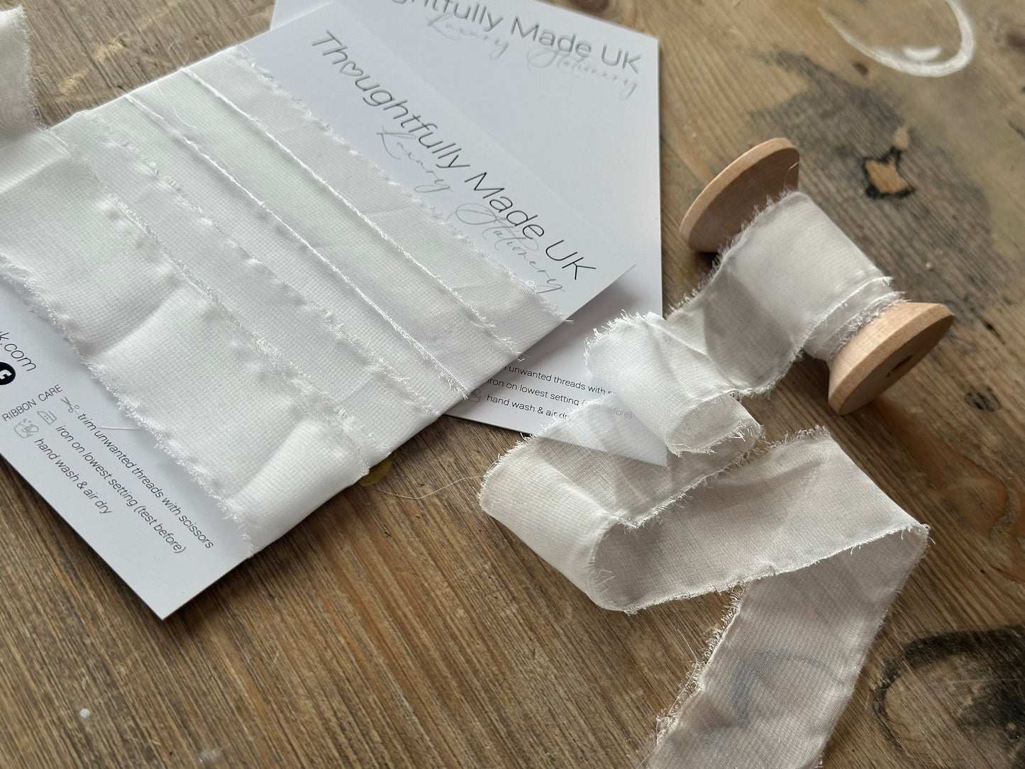 White Organza Bouquet & Styling Ribbon | Frayed Edge Wedding Ribbon