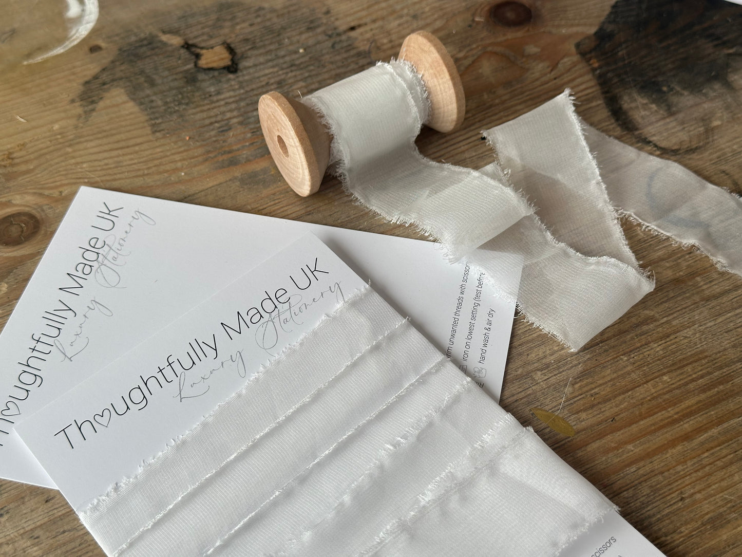 White Organza Bouquet & Styling Ribbon | Frayed Edge Wedding Ribbon