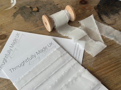 White Organza Bouquet & Styling Ribbon | Frayed Edge Wedding Ribbon