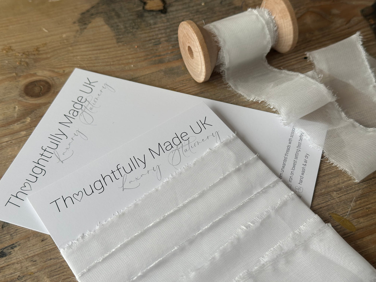 White Organza Bouquet & Styling Ribbon | Frayed Edge Wedding Ribbon