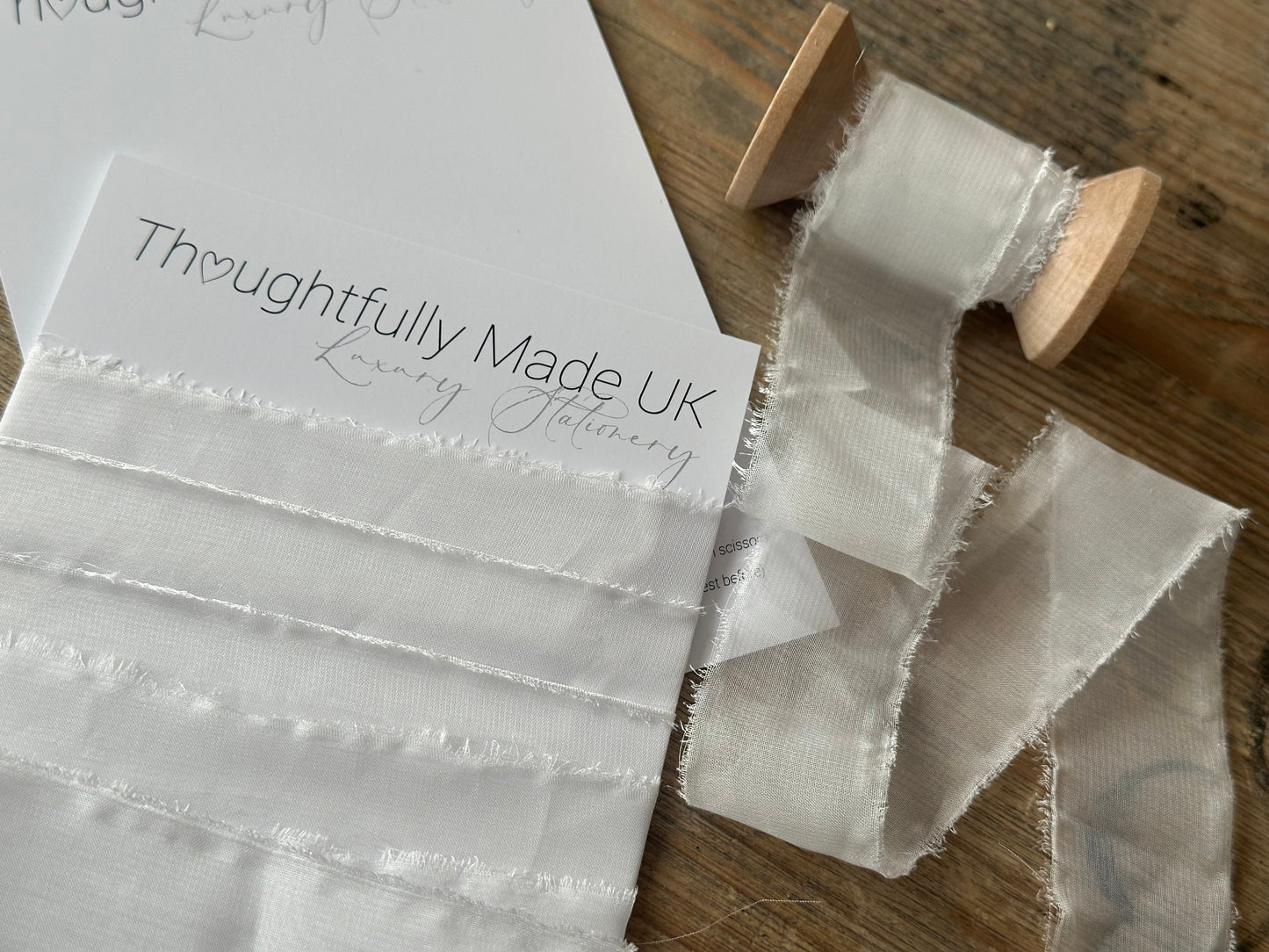 White Organza Bouquet & Styling Ribbon | Frayed Edge Wedding Ribbon