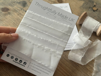 White Organza Bouquet & Styling Ribbon | Frayed Edge Wedding Ribbon