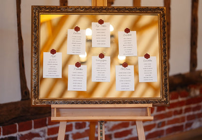 Calligraphy Title Wedding Table Plan Cards | A5 Personalised Printed Seating Chart Signs