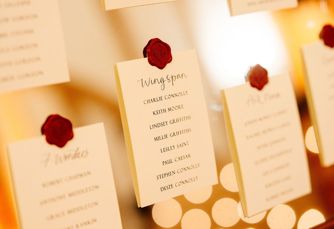 Calligraphy Title Wedding Table Plan Cards | A5 Personalised Printed Seating Chart Signs