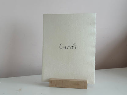 CUSTOM HANDMADE PAPER Calligraphy Wedding Sign | A5 A6 A7 Calligraphy Wedding Card Sign, Present Sign, Thank you sign