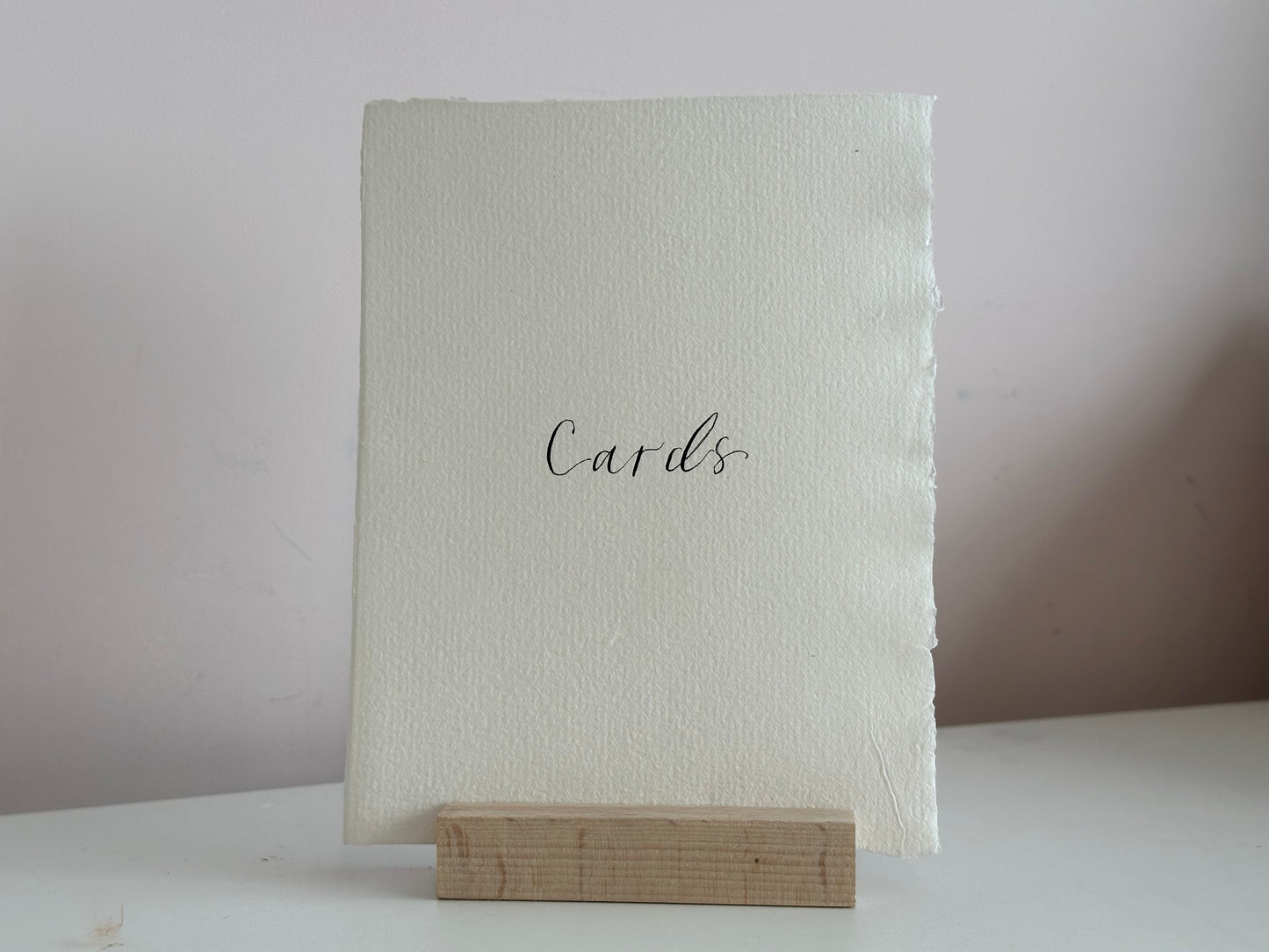 CUSTOM HANDMADE PAPER Calligraphy Wedding Sign | A5 A6 A7 Calligraphy Wedding Card Sign, Present Sign, Thank you sign