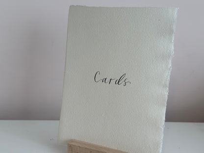CUSTOM HANDMADE PAPER Calligraphy Wedding Sign | A5 A6 A7 Calligraphy Wedding Card Sign, Present Sign, Thank you sign
