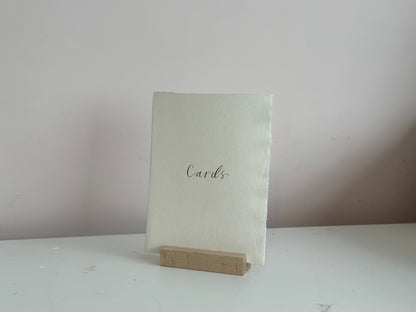 CUSTOM HANDMADE PAPER Calligraphy Wedding Sign | A5 A6 A7 Calligraphy Wedding Card Sign, Present Sign, Thank you sign
